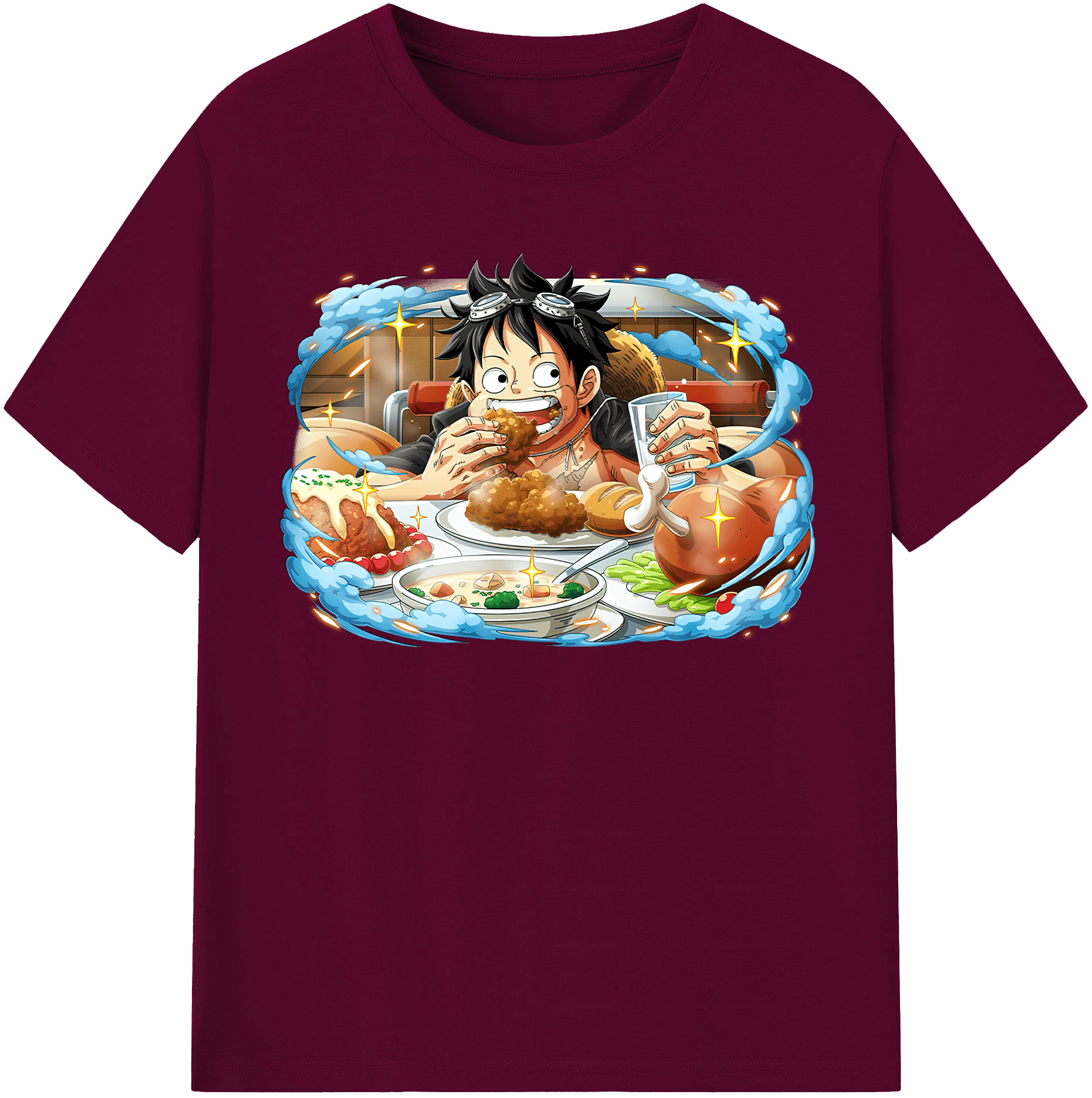 ワンピース モンキー・D・ルフィ ONE PIECE Monkey D. Luffy レディースカジュアルプリントTシャツ（綿100％）